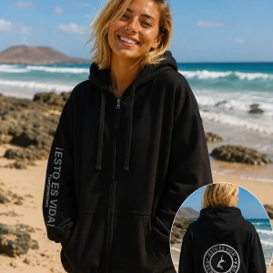 chaqueta cremallera negra