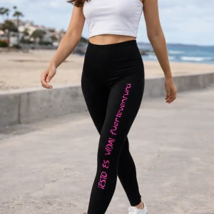 leggin largo negro fucsia