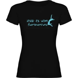 camiseta chica negra turquesa