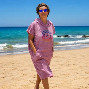 foto con poncho rosa vintage